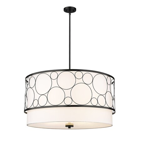 Z-Lite Kendall 5 Light Pendant, Matte Black & White 197-32MB